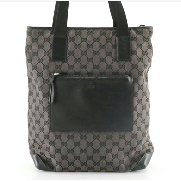 Authenticated Gucci Gray Canvas & Leather GG Tote - Picture 4 of 13